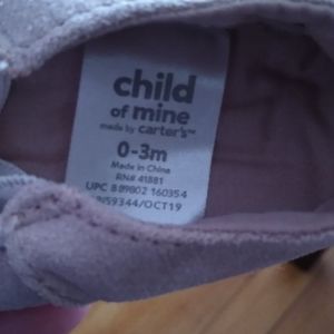 Child of Mine pink moccasins size 0-3 months